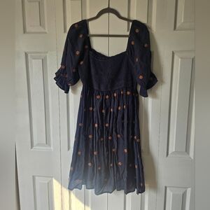 PinkBlush Maternity Hem & Thread Navy Textured Top